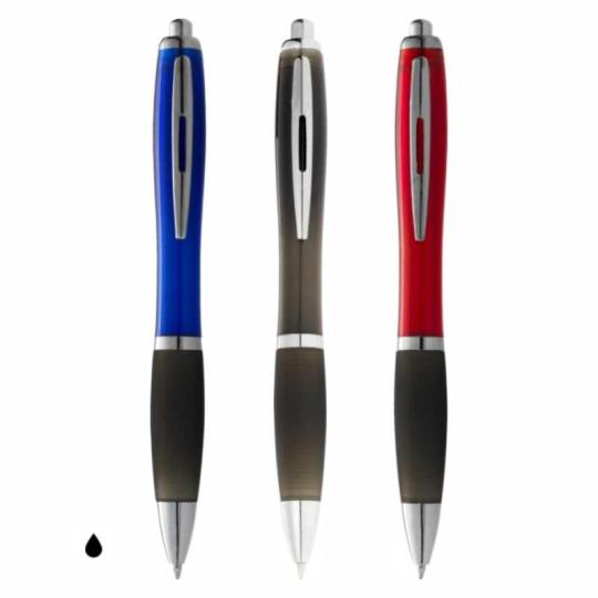 Pen with coloured body and...
