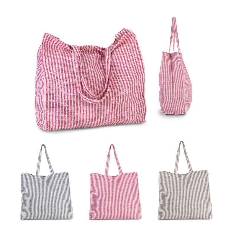 Bolsa de Compras a Rayas en Yute Kimood®