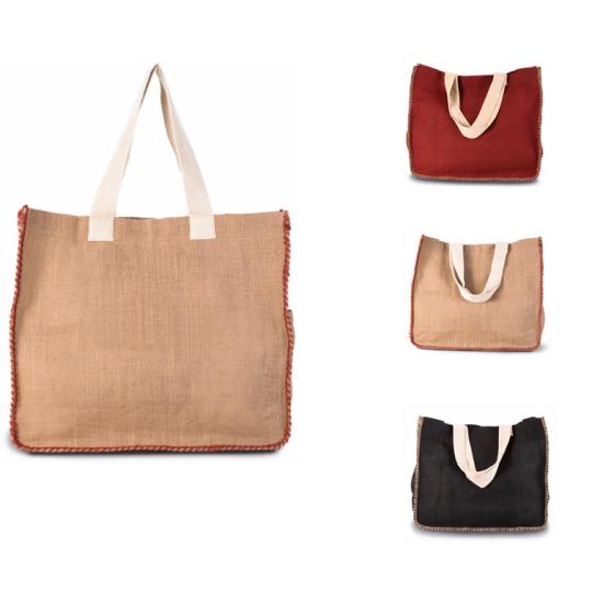Bolsa de yute con costura...