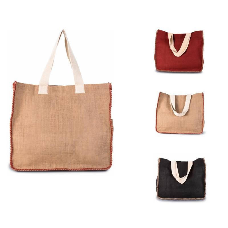 Jute Bag with Contrast Stitching Kimood®
