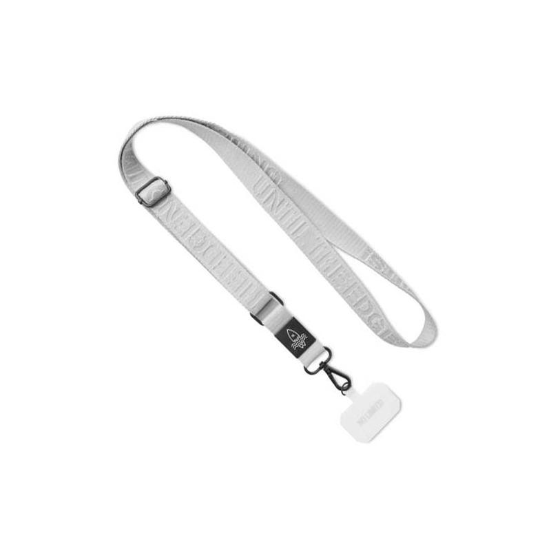 Suporte para telemóvel em forma de cruz feito de fita tecida com placa de metal (Produção)