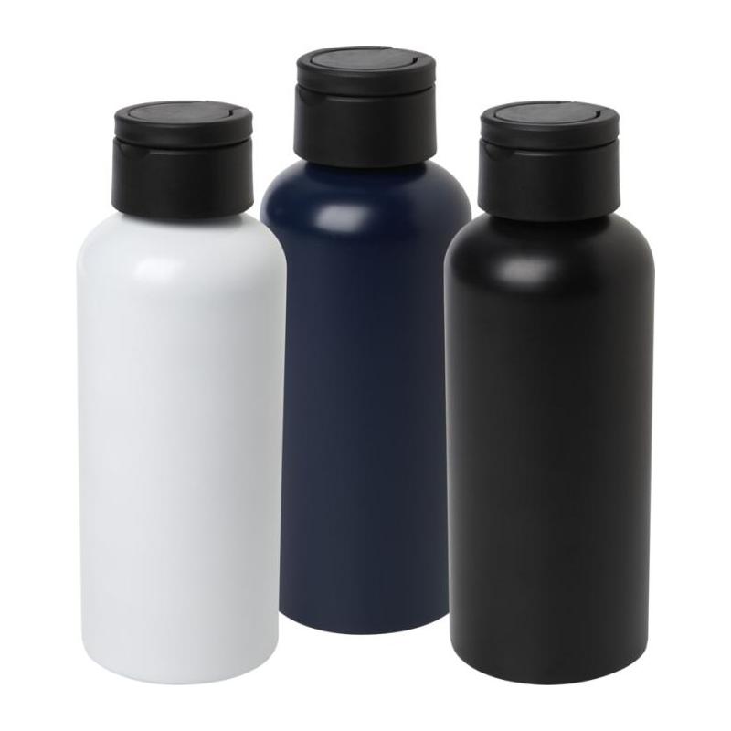 Botella de Agua de Aluminio Reciclado con Certificación RCS de 600 ml con Tapa RPET Trinity