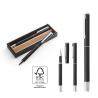 Set of rollerball and ballpoint pen in recycled aluminium (53% and 94% recycled, respectively) with Leah clip