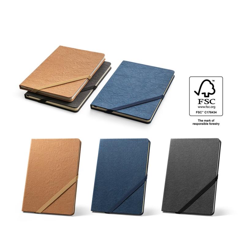 Bloc-notes A5 avec pages lignées FSC™ couleur ivoire Huxley