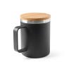 Recycled stainless steel mug with bamboo lid 420 ml Lauda
