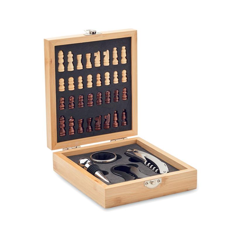 Set de Vino Tablero Ajedrez Chesset