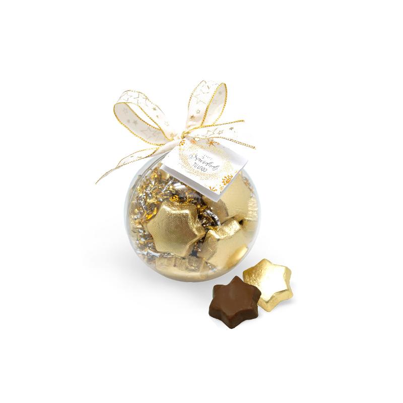 Bolas de Natal com chocolates (Produção)