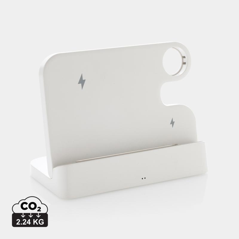 Chargeur double Joltz RCS recyclé de 15 W avec emplacement pour iWatch