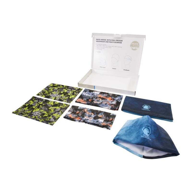 Sample box of hats and accessories for sublimation