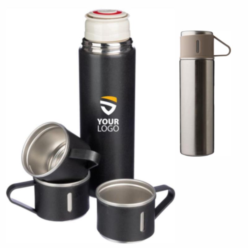 Conjunto de botella y vasos de pared doble de acero inoxidable (420ml) Herbert