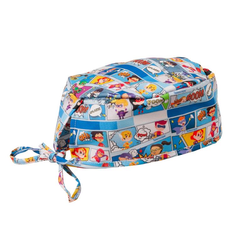 Surgical cap in polyester with tape finishing (Production)