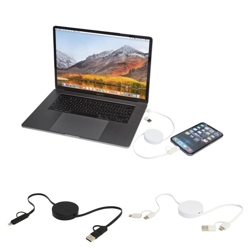 40W 90cm Recycled Plastic 5-in-1 Citala Retractable Data Sync and Fast Charging Cable