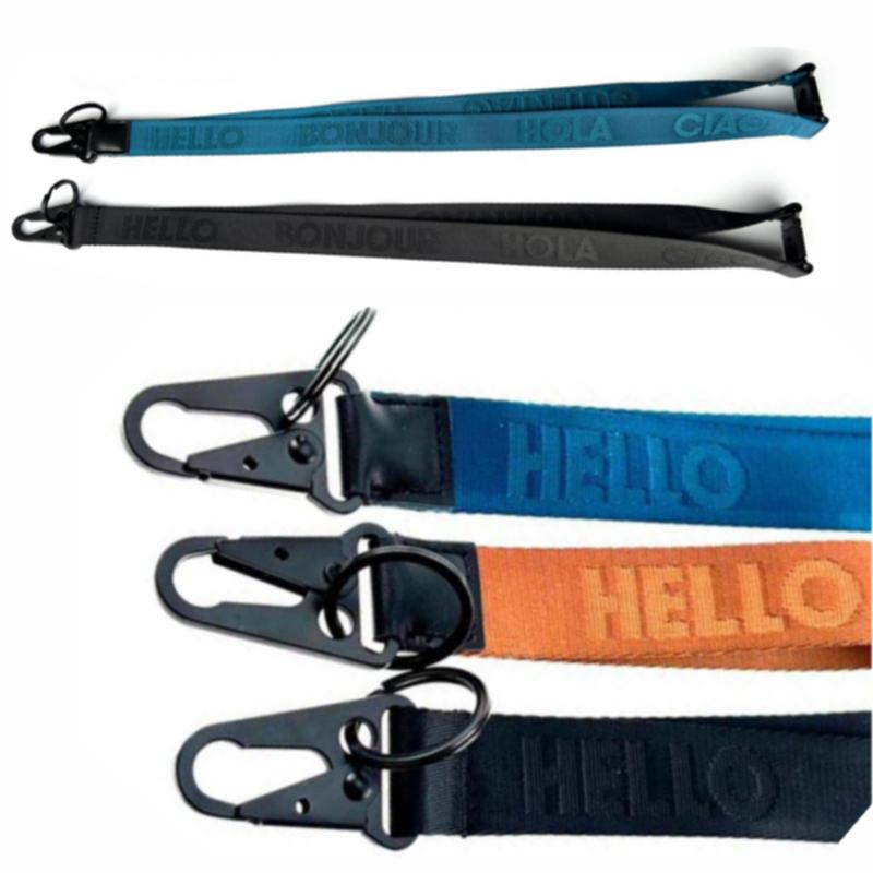Lanyard de tejido en relieve con cierre de seguridad (Producción)