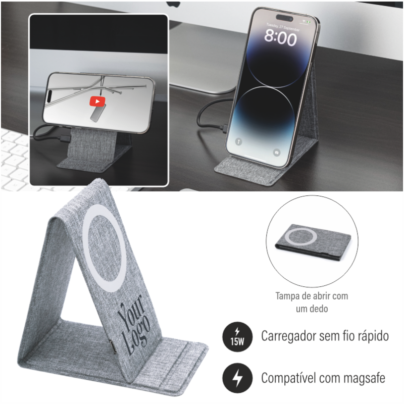 Soporte y cargador deTeléfono Ascend Charge BrandCharger®