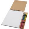Bloco de Notas de Capa Mole A5 com Espiral e Conjunto de Lápis de cera Doodle