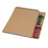 Bloco de Notas de Capa Mole A5 com Espiral e Conjunto de Lápis de cera Doodle