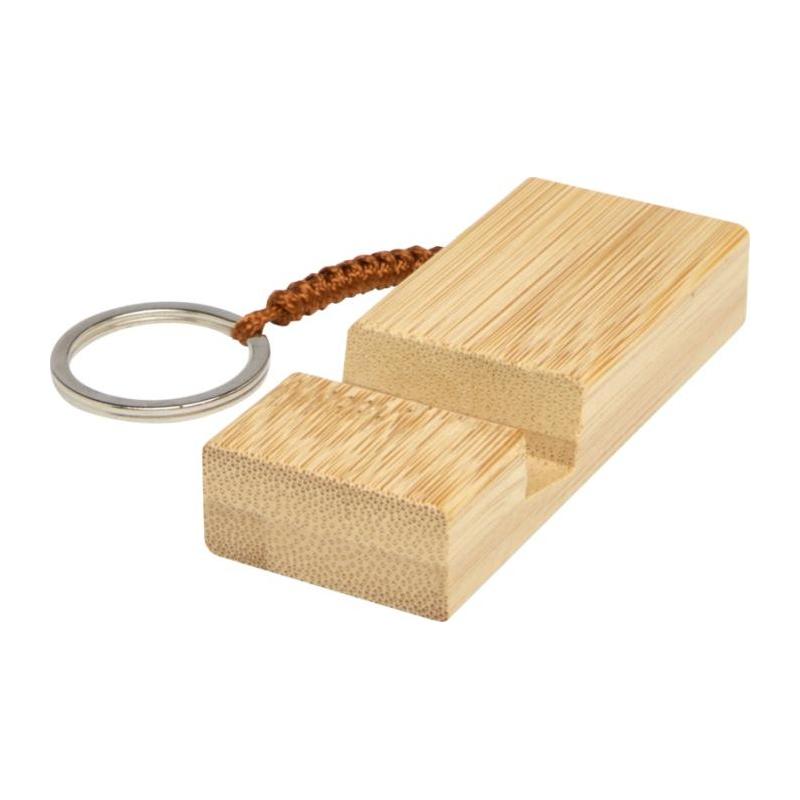 Soporte para smartphone de bambú con porta-llaves Bosona Unbranded®