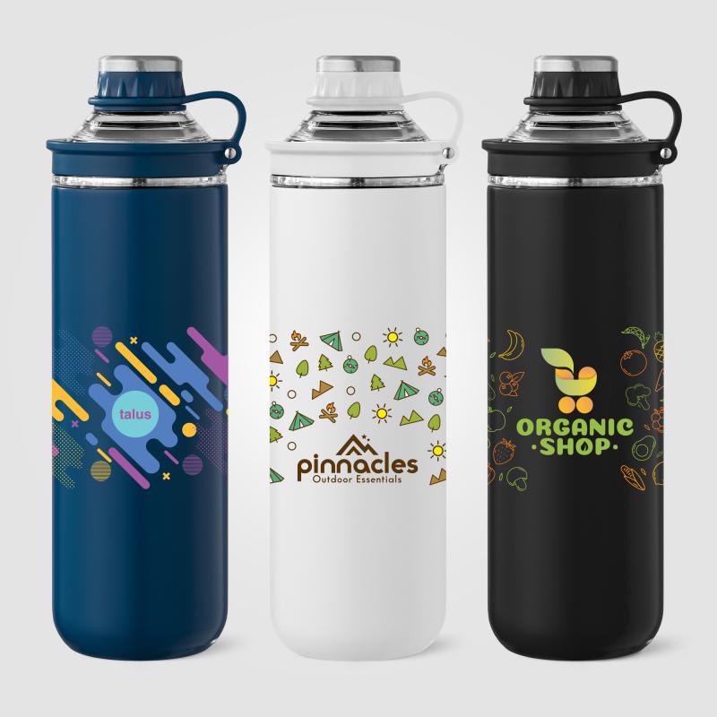 Garrafa com alça e tampa de aço inoxidável reciclado Oasis