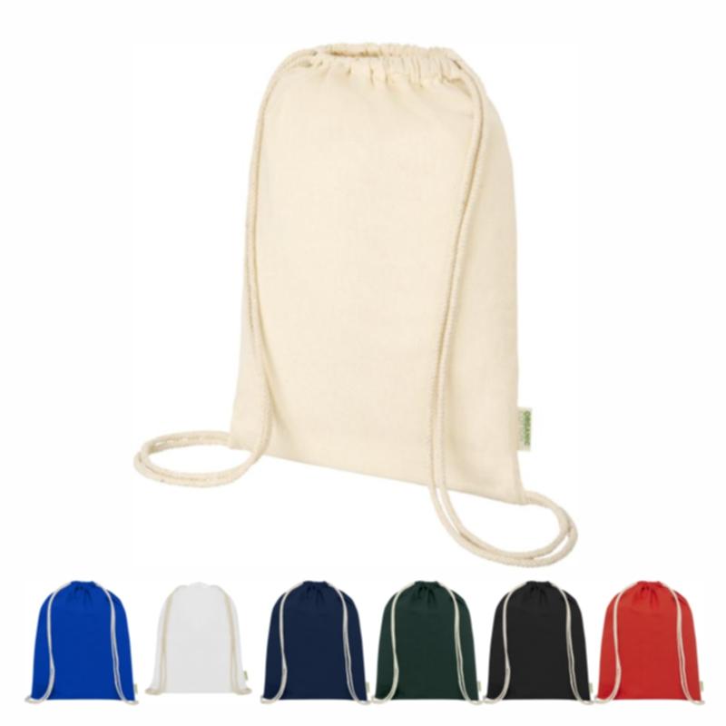 Mochila con cuerdas de algodón orgánico GOTS de 140 g/m² Orissa