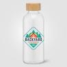 Botella de agua rPET de 650 ml con tapa de bambú Strom