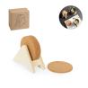 Soporte de contrachapado con 6 bases para vasos de corcho Plycork