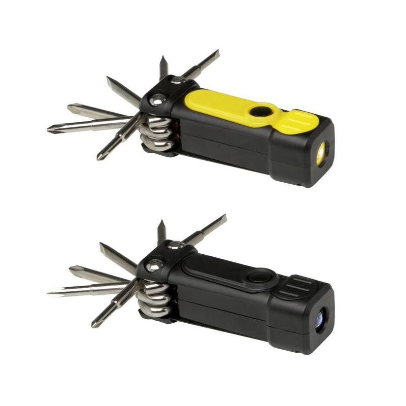 Ensemble de tournevis 8 en 1 en plastique recyclé RCS avec lampe Octo