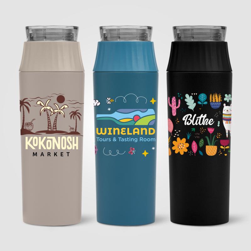 Garrafa com tampa estanque em aço inoxidável reciclado – 590 ml Majesty