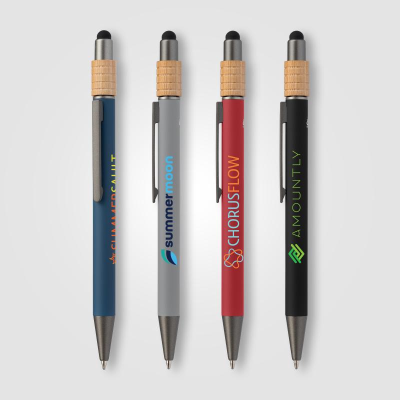 Caneta Spinner em alumínio reciclado com caneta stylus Reborn