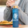 Bouteille en verre borosilicate givré de 590 ml avec couvercle en bambou Lucerne