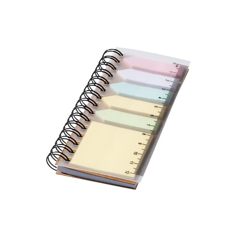 Bloc-notes avec notes adhésives colorées Spirale
