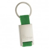 Porta-chaves de metal retangular com fita de nylon