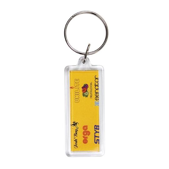 Acrylic rectangular keyring...