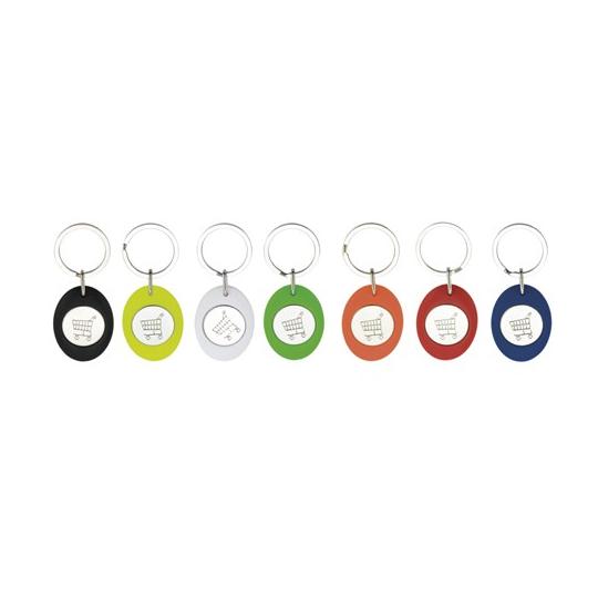 Oval keyring with 1.00€...