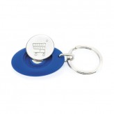 Porta-chaves oval com ficha 1,00€ para carrinho